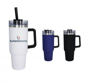 Rubberized Travel Tumbler with Handle